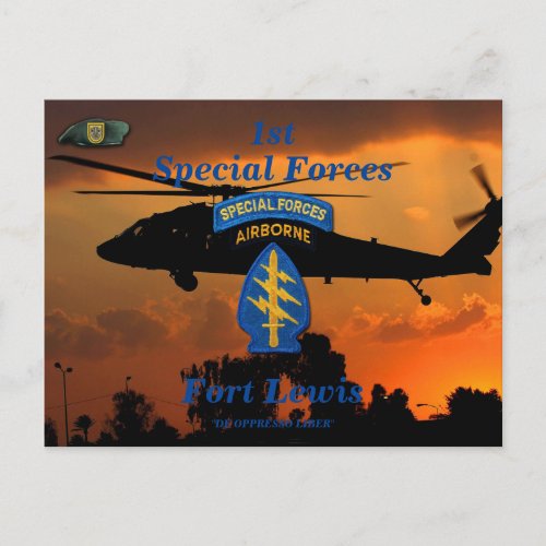 1st Special Forces Green Berets SF SFG SOF Vets Postcard