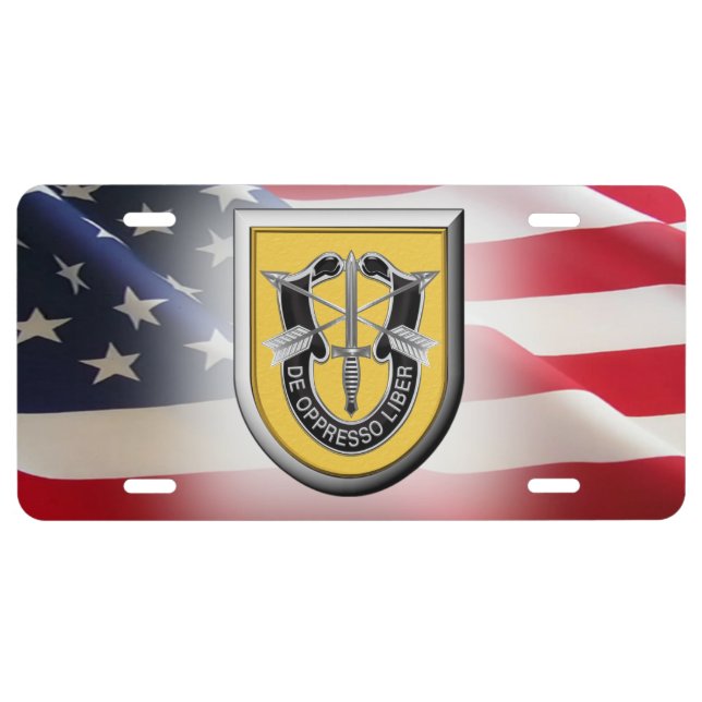 1st Special Forces Group Airborne Flash License Plate (Front)