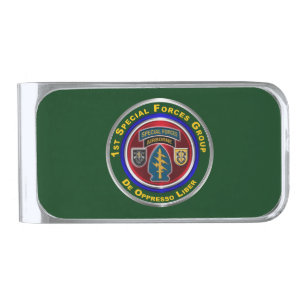 1st Special Forces Group Airborne Silver Finish Money Clip