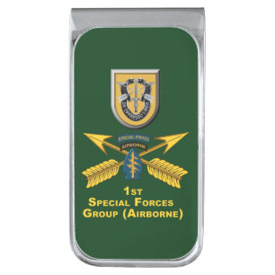 1st Special Forces Group Airborne Silver Finish Money Clip