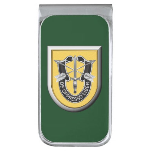 1st Special Forces Group Airborne Silver Finish Money Clip