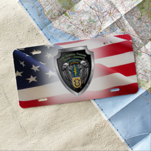 1st Special Forces Group Airborne USA Flag License Plate
