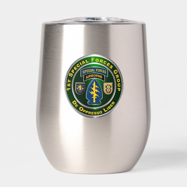 1st Special Forces Group Thermal Wine Tumbler (Front)
