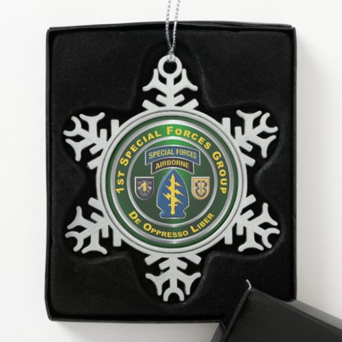1st  Special Operations Group  Snowflake Pewter Christmas Ornament