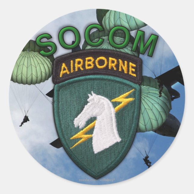 1st Special ops usacapoc command veterans socom Classic Round Sticker (Front)