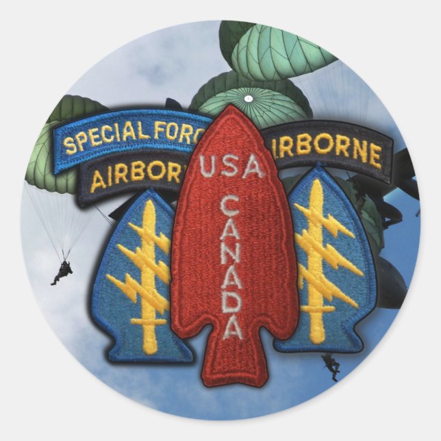 1st Special Service Force 1st SSF SF SFG patch Classic Round Sticker (Front)