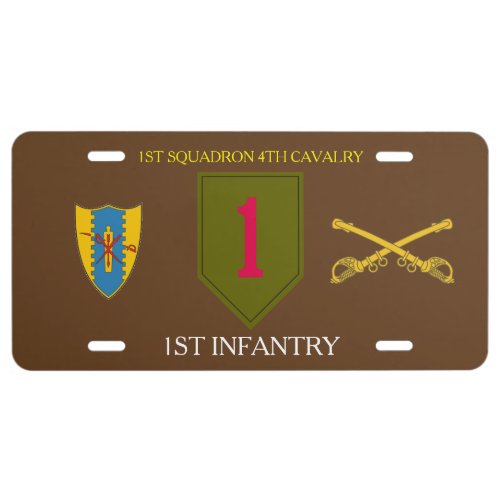 1ST SQDN 4TH CAVALRY 1ST INFANTRY LICENSE PLATE