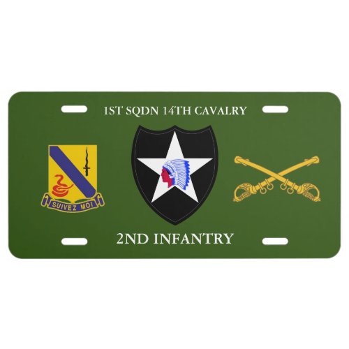 1ST SQUADRON 14TH CAVALRY  LICENSE PLATE