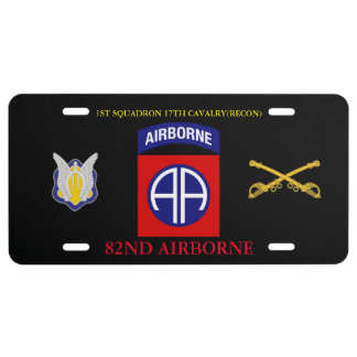 1ST SQUADRON 17TH CAVALRY(RECON) 82ND AIRBORNE  LICENSE PLATE