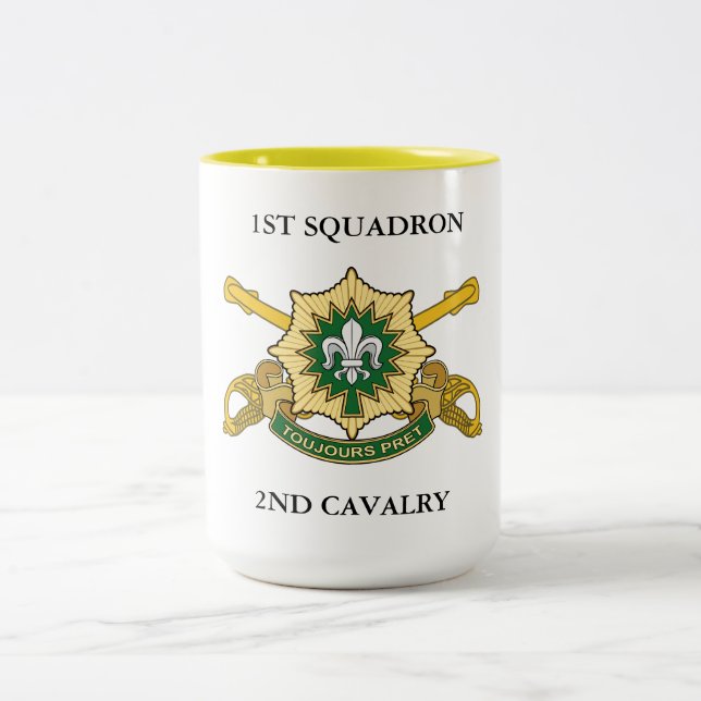 1ST SQUADRON 2ND CAVALRY  Two-Tone COFFEE MUG (Center)