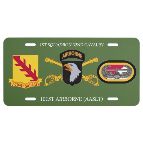 1ST SQUADRON 32ND CAVALRY 101ST ABN LICENSE PLATE