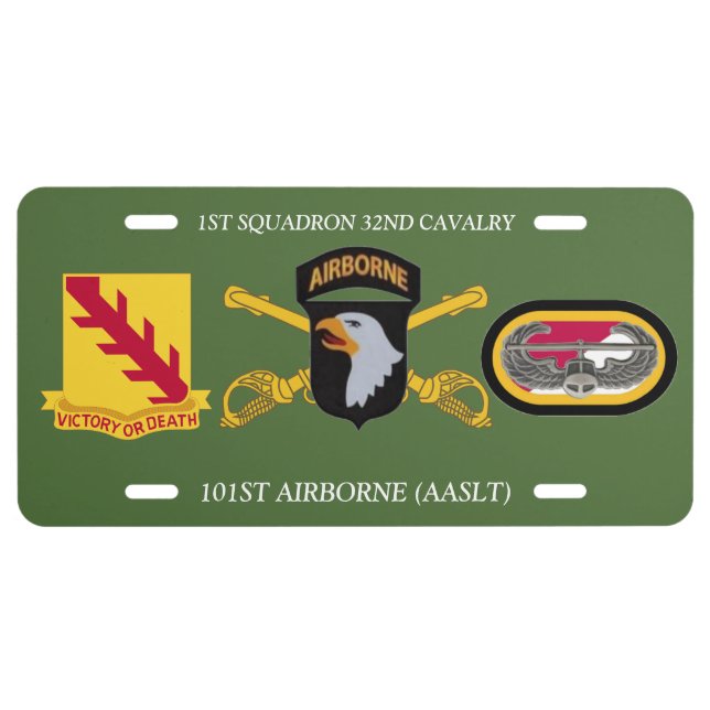 1ST SQUADRON 32ND CAVALRY 101ST ABN LICENSE PLATE (Front)