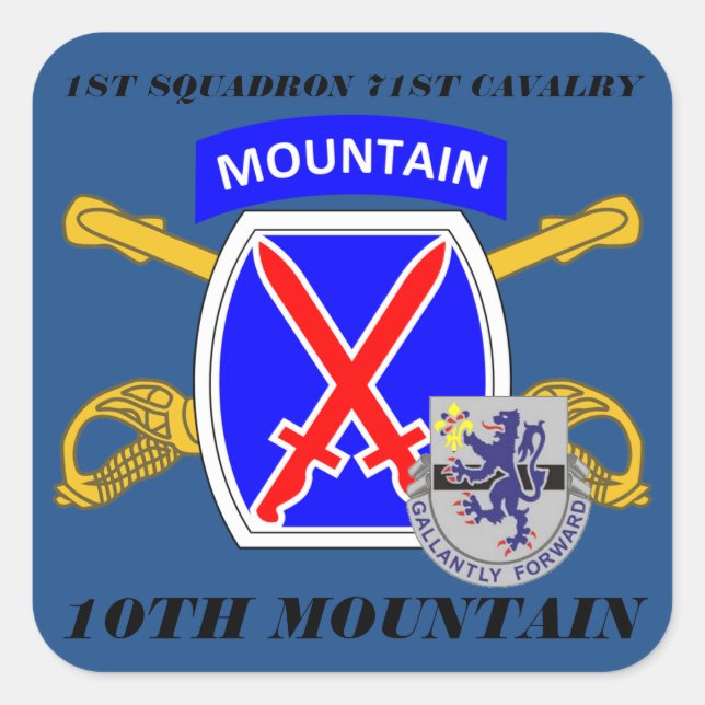 1ST SQUADRON 71ST CAVALRY 10TH MOUNTAIN STICKERS (Front)