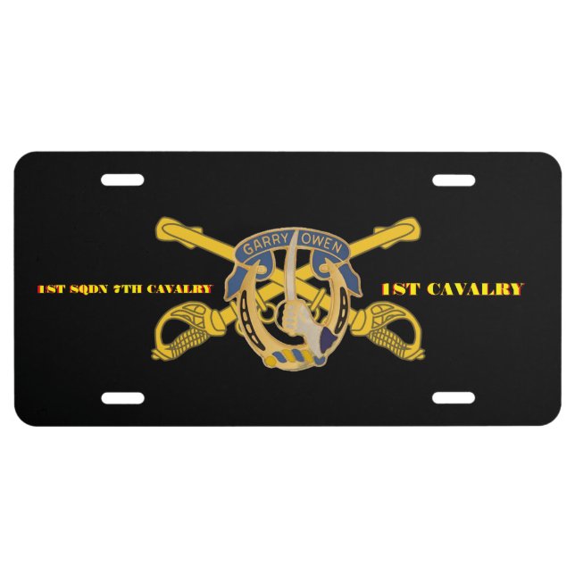 1ST SQUADRON 7TH CAVALRY 1ST CAVALRY LICENSE PLATE (Front)