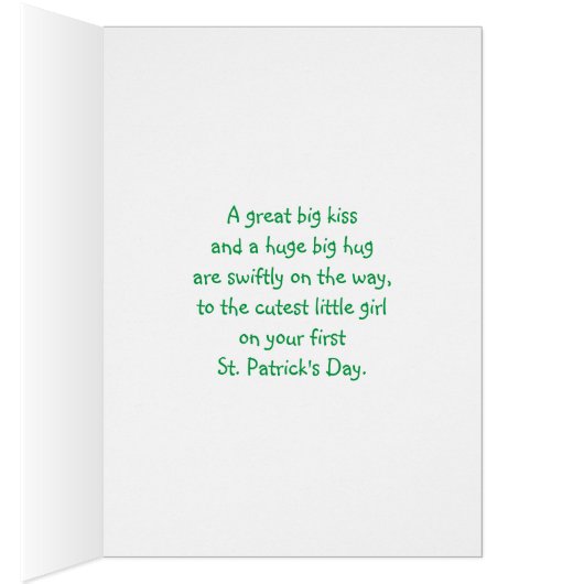 1st St Patrick's Day, Granddaughter, Cute Teddy (Inside (Right))