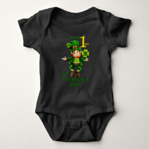 1st St. Patrick's Day Leprechaun Baby Bodysuit