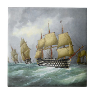 1st steam battleships 1884 ceramic tile