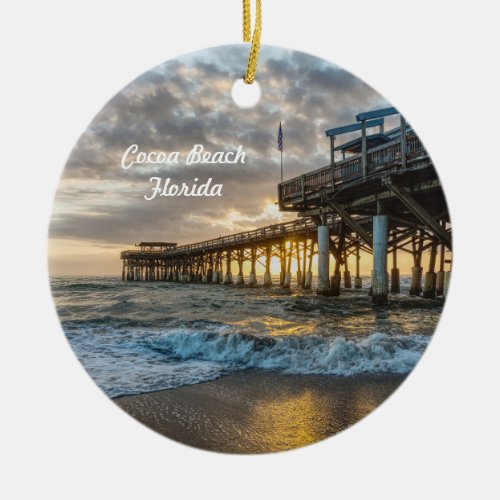 1st Sunrise 2017 Cocoa Beach Ceramic Ornament