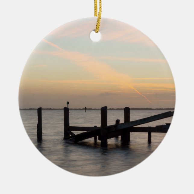 1st Sunset 2017 Cocoa Beach Ceramic Ornament (Front)
