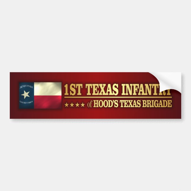 1st Texas Infantry (BA2) Bumper Sticker (Front)