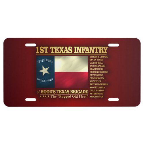 1st Texas Infantry BA2 License Plate