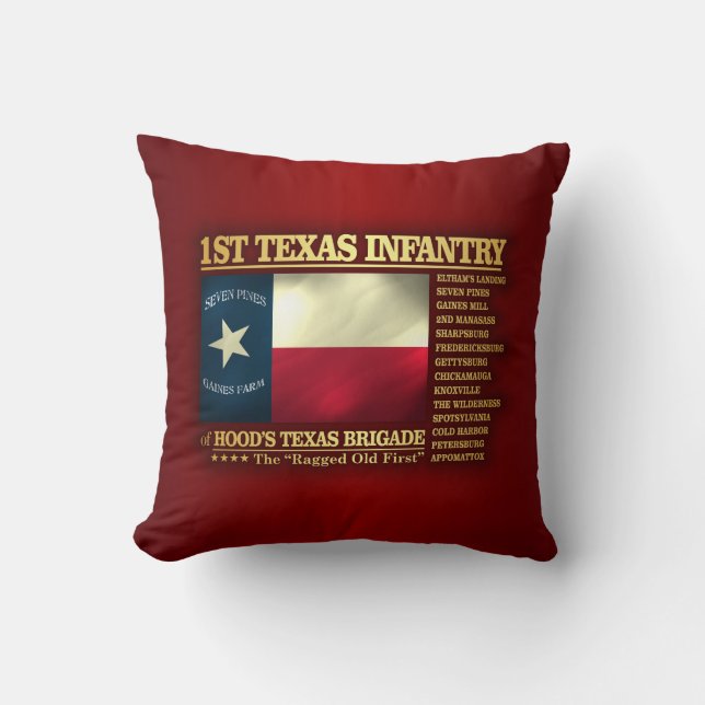 1st Texas Infantry (BA2) Throw Pillow (Front)
