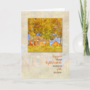 1st Thanksgiving in New Home Autumn Watercolor Holiday Card
