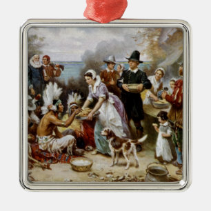 1st thanksgiving metal ornament