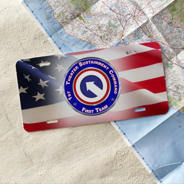 1st Theater Sustainment Command License Plate (In Situ)