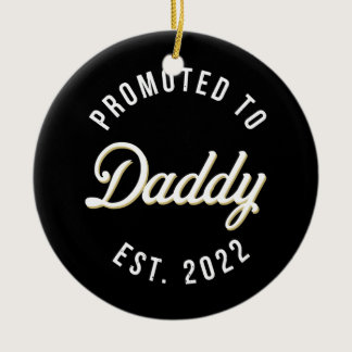 1st Time Dad Est 2022 New First Fathers Hood Day Ceramic Ornament