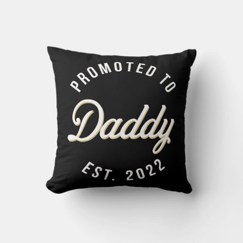 1st Time Dad Est 2022 New First Fathers Hood Day Throw Pillow