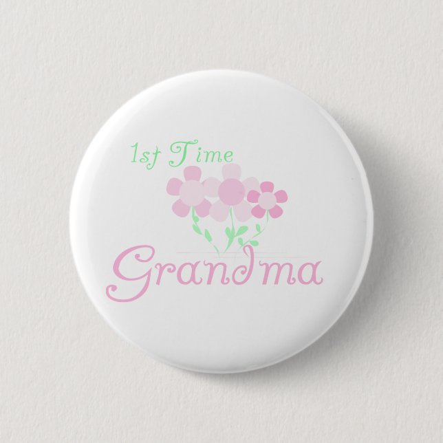 1st Time Grandma Pinback Button (Front)