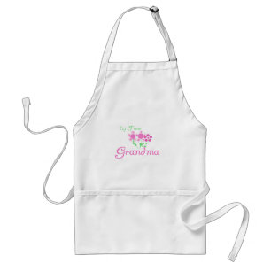 1st Time Grandma-Pink Flowers Adult Apron