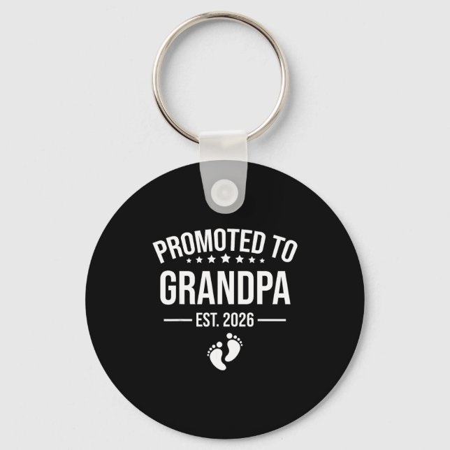 1st Time Grandpa Est 2026 New First Grandpa 2026  Keychain (Front)