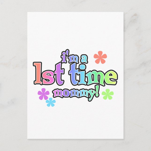1st Time Mommy-Rainbow T-shirts and Gifts Postcard (Front)