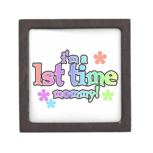 1st Time Mommy Rainbow Text Gifts Gift Box