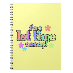 1st Time Mommy Rainbow Text Gifts Notebook