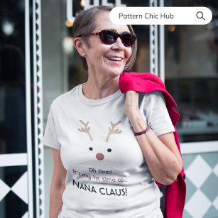1st Time Nana Claus White Modern Family Christmas  T-Shirt
