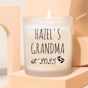1st Time new Great Grandma Cute Chic Heart Scented Candle