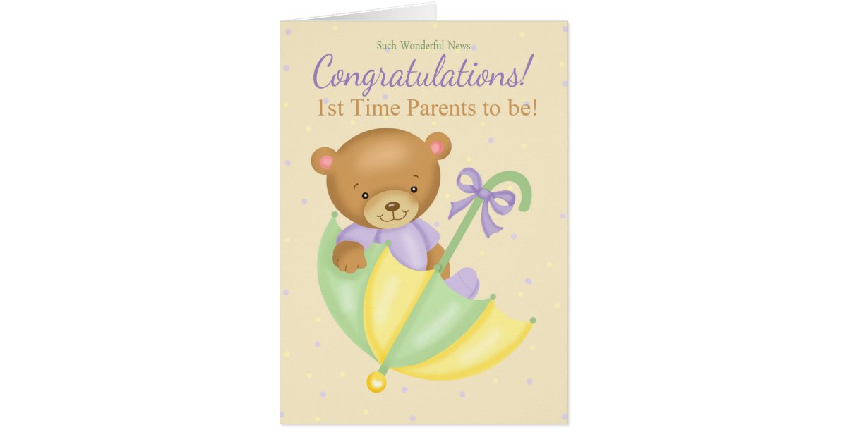 1st Time Parents Pregnancy Congratulations Card | Zazzle.com