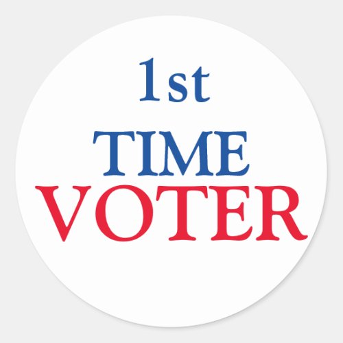 1st Time Voter Classic Round Sticker