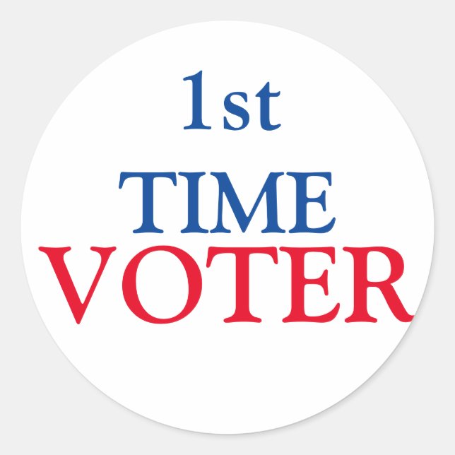 1st Time Voter Classic Round Sticker (Front)