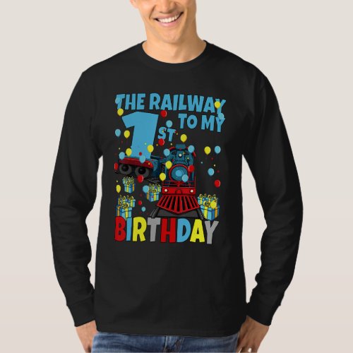 1st Train Birthday Party Railway To My First Birth T_Shirt