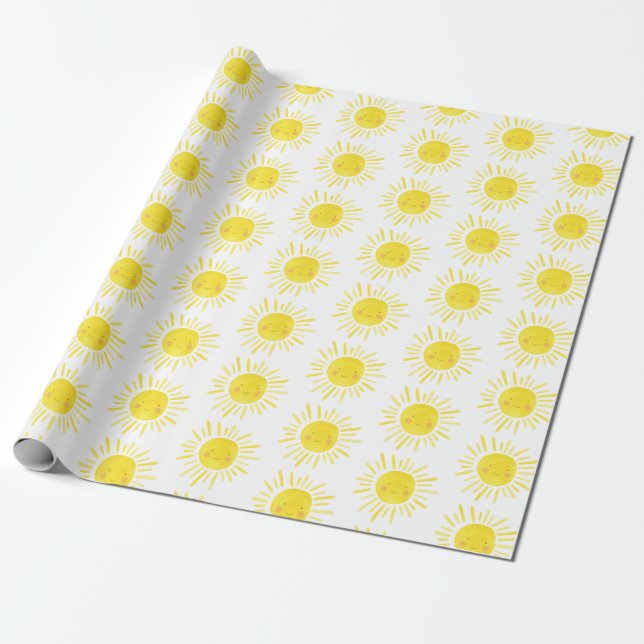 1st Trip Around The Sun Birthday Party Gift Wrapping Paper (Unrolled)