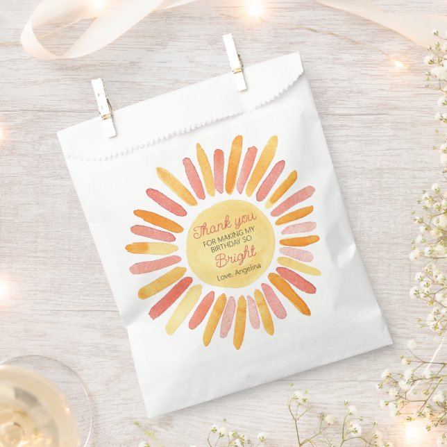 1st Trip Around the Sun Birthday Party Thank You Favor Bag (Clipped)