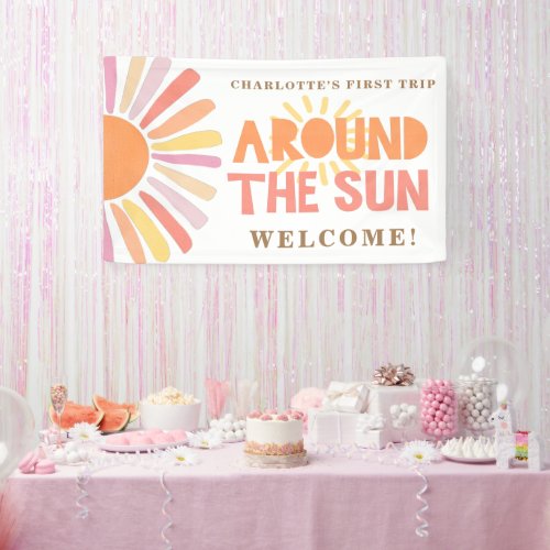 1st Trip Around The Sun Birthday Welcome Backdrop Banner