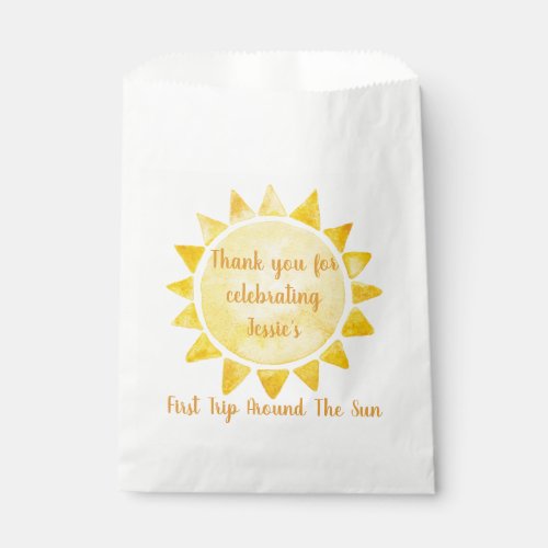 1st Trip Around The Sun First Birthday Favor Bag