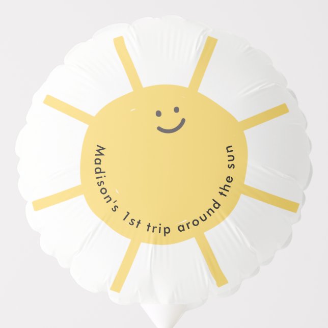 1st Trip Around The Sun Party Balloon (Front)