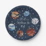 1st Trip Watercolor Outer Space Birthday  Paper Plates