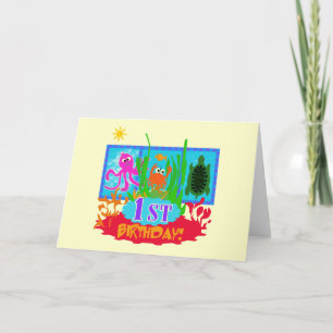 1st Undersea Adventure Birthday Tshirts Card